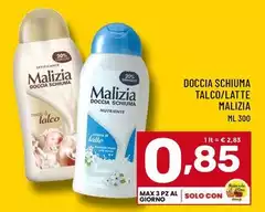 Malizia - Doccia Schiuma Talco/Latte