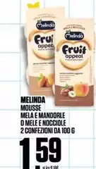 Melinda -  Mousse Mela E Mandorle O Mele E Nocciole 2 Confezioni