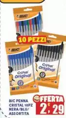 Bic - Denna Cristal 10Pz Nera/Blu/Assortita