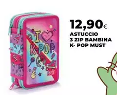 Must - Astuccio 3 Zip Bambina K-pop