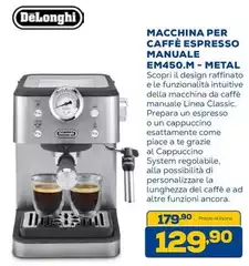 De Longhi - Macchina Per Caffè Espresso Manuale Em450.m - Metal