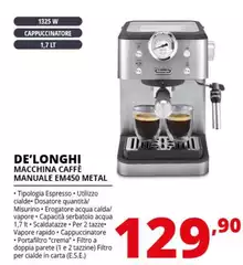 De Longhi - Macchina Caffè Manuale EM450 Metal