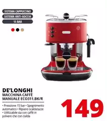 De Longhi - Macchina Caffè Manuale ECO311.BK/R