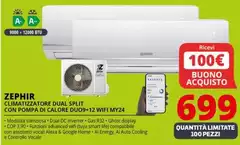 Zephir - Climatizzatore Dual Split Con Pompa Di Calore DUO9+1 2 Wifi MY24