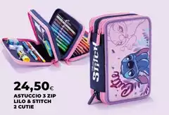 Astuccio 3 Zip Lilo & Stitch 2 Cutie