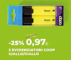Neon - 2 Evidenziatori Coop Giallo/ Giallo