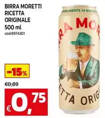 Moretti - Birra Ricetta Originale