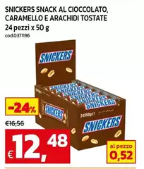 Snickers - Snack Al Cioccolato, Caramello E Arachidi Tostate Snickers - Snack Al Cioccolato, Caramello E Arachidi Tostate