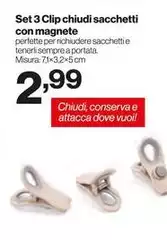 Misura - Set 3 Clip Chiudi Sacchetti Con Magnete