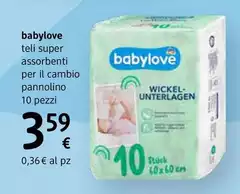 Babylove - Teli Super Assorbenti Per Il Cambio Pannolino 10 Pezzi