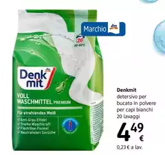 Denkmit - Detersivo Per Bucato In Polvere Per Capi Bianchi 20 Lavaggi