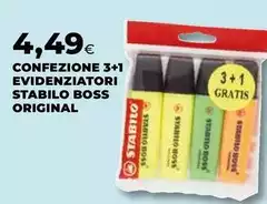 Stabilo - Confezione 3+1 Evidenziatori