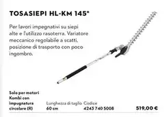 Tosasiepi HL-KM 145°