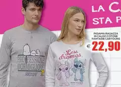 Pigiama Ragaza In Caldo Cotone Fantasie Cartoons