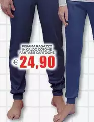 Pigiama Ragazzo In Caldo Cotone Fantasie Cartoons