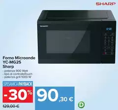 Sharp - Forno Microonde Yc-mg25