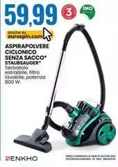 Enkho - Aspirapolvere Ciclonico Senza Sacco