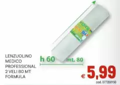 Formula - Lenzuolino Medico Professional 2 Veli 80 Mt