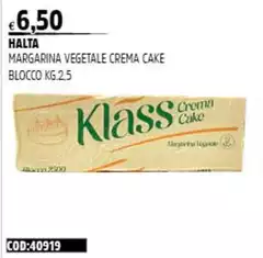 Halta - Margarina Vegetale Crema Cake Blocco