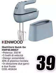 Kenwood - Sbattitore Quick Go HMP40.000GY