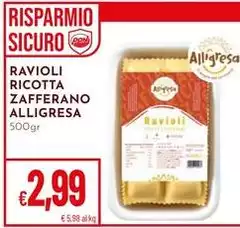 Zafferano - Ravioli Ricotta