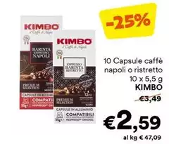 Kimbo - 10 Capsule Caffè Napoli O Ristretto