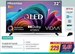 Hisense - Tv Qled 32" Full Hd 32A59NO