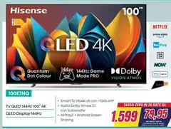 Hisense - Tv Qled 144hz 100" 4k Qled Display 144hz