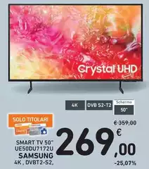 Samsung - Smart Tv 50" UE50DU7172U 4K, DVBT2-S2