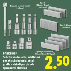 Parkside - Set Chiavi A Bussola, Adattatori Per Chiavi A Bussola, Set Di Graffe O Chiodi Per Pistola Sparapunti Elettrica