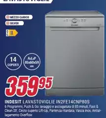 Indesit - Lavastoviglie In2fe14cnp80s