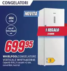 Whirlpool - Coolcongelatore Verticale WHF6403W4E