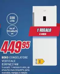 Beko - Congelatore Verticale B3rfNE274W