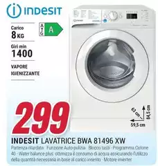 Indesit - Lavatrice BWA 81496 XW