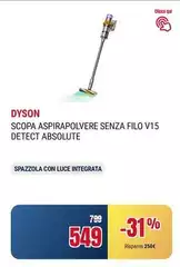 Dyson - Scopa Aspirapolvere Senza Filo V15 Detect Absolute