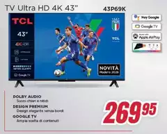 TCL - Tv Ultra Hd 4k 43" 43P69K