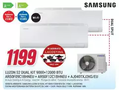 Samsung - S2 Dual Kit 9000+12000 Btu Arsofoc Ibhneu + Ar50f 12c11 Bhneu + Aj040txj2kg/eu
