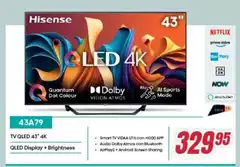 Hisense - Tv Qled 43" 4k Qled Display + Brightness