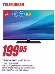 Telefunken - Smart Tv 40" TE407508A512K