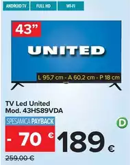 United - Tv Led Mod. 43HS89VDA