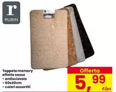 Rubino - Tappeto Memory Effetto Sasso Antisciovolo