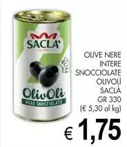 Saclà - Olive Nere Intere Snocciolate Olivoli