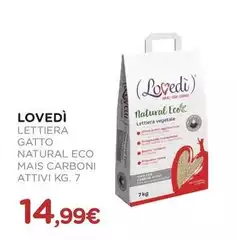 Lovedi - Lettiera Gatto Natural Eco Mais Carboni Attivi 