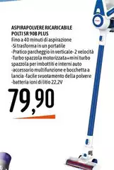 Polti - Aspirapolvere Ricaricabile 90b Plus