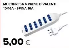 Spina - Multipresa 6 Prese Bivalenti 10/16A-SPINA 16A