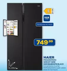Haier - Frigorifero Side By Side HFS381BENPB Black