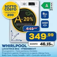 Whirlpool - Lavatrice 8kg - Ffb848bsvit