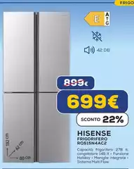Hisense - RQ515N4AC2 Frigorifero Side-by-side Libera Installazione 427 L E Metallico, Argento