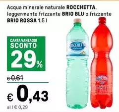 Rocchetta - Acqua Minerale Naturale Leggermente Frizzante BRIO Blu O Frizzante