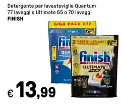 Finish - Detergente Per Lavastoviglie Quantum 77 Lavaggi O Ultimate